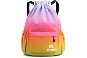 JSNOM Sacca Sportiva Palestra Mare: Zaino Casual Spiaggia Impermeabile per Viaggio Yoga Escursionismo Nuoto Allenamento Scuola con Coulisse per Uomo Donna