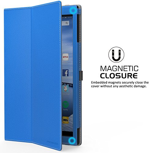 MoKo Fire HD 10 2015 Hülle – Kunstleder Ständer Schutzhülle Smart Cover mit Auto Schlaf / Wach Funktion und Stift-Schleife für Amazon Fire HD 10.1 Zoll (5. Generation – 2015 Modell), Blau - 4