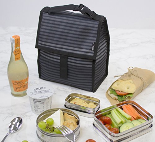 PackIt PKT-PC-STR Lunch-Kühltasche Gray Stripe - 6