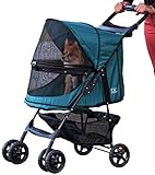 Erhöhte Pfotenablage, damit Ihr Hund leicht aus dem Buggy sehen und sich an der Vorderstange abstützen kann.