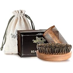 BFWood Brosse barbe poil de sanglier et peigne barbe bois - militaire