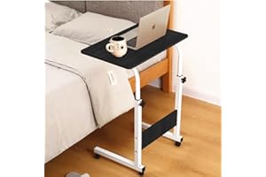 smallrun Mesa de Escritorio Altura Ajustable, Mesa de Ordenador con Rueda para Tablet esas de Centro, Auxiliar para Ordenador Portátil (Rueda-N)