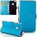 Produktbild Huawei P8 Lite(2017) Flip Case ISENPENK Für Huawei P8 Lite(2017) Klapp Hülle Leder Muster Blume Schmetterling [Blau] Original Magnet Bookstyle Wallet,Tasche Mit Gürtelclip Leder PU Lederhülle Schale Standfunktion Etui Schutzhülle Credit Card Slots Case Schutzhülle