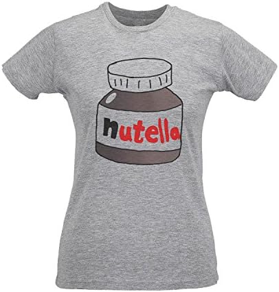 lime smile Big Nutella Jar Chocolate Grey Melange T-Shirts For Women S