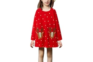 AOIKOY Robes Enfant Fille Broderie Fleur Robe rayée Coton Fille Robe de Première Communion Anniversaire Fête Photographie Fille 2-7 Ans