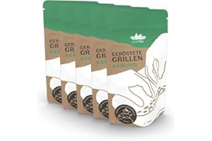 ‎ENTOSUS EntoSus – getrocknete und geröstete Grillen, Geschmack: Kräuter, 5x 20g, crunchy Snackgrillen, nachhaltiger Fleischersatz, Insekten als Protein Snack oder als Kochzutat, in Deutschland gezüchtet