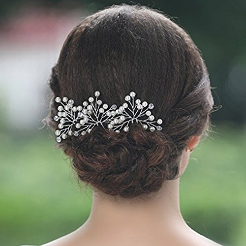 Aukmla Damen Haarschmuck, Brautschmuck, Haarnadeln, 3 Stück - 3