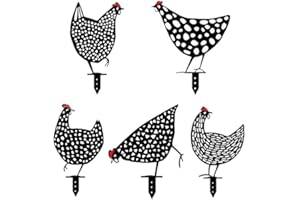 Alnicov 5 Piezas de Metal para Patio de Pollo, decoración con Forma de Gallo para Exteriores, para césped, Jardines, Patios Traseros