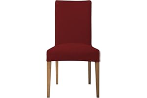 EBETA 4 Pezzi coprisedie con Schienale, Elasticizzato Copertura della Sedia, Copertura Fodera, Banchetto Sedia Sedile Slipcover Cerimonia di Nozze Posate da (Vino Rosso, 4 Pezzi)