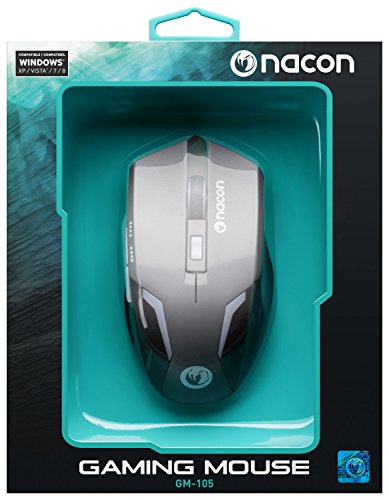Nacon - Rat  n Gaming PCGM-105 Con Luz Azul  6 Botones  800 a 2400 DPI  USB Plug   Play  1 5 M  PC 