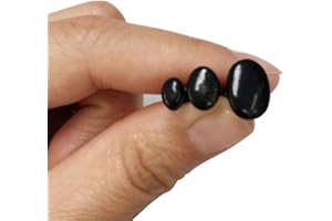 erioctry Pack of 50 Black Plastic Oval Shaped Safety Eyes and Nose with Washers DIY Sewing Crafting Buttons for Crochet Bears Puppet Stuffed Animals Doll Making (10 x 14 mm)