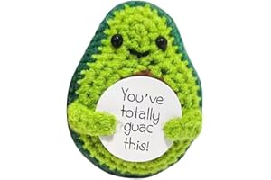 PIXOMIXO Positive Avocado, Emotional Support Avocado, Positive Gifts, Emotional Support Gifts, Crochet Gift, Handmade Knitted Doll with Positive Affirmation Cards, Birthday Gifts for Women, Men and Kids