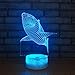 Produktbild GBBCD Nachtlicht Shark Fish 3D Kleine Nachtlichter Valentinstag Geschenk Lichter Personalisierte Kreativität 3D Leuchten Usb Led Kinderlampe