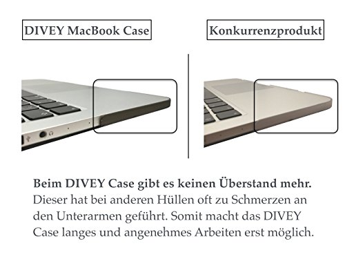 DIVEY Premium – Innovatives Design – MacBook Pro Retina 13″ Case/Hülle/Schutzhülle/Cover für das Macbook Pro Retina 13,3“ (A1502 / A1425) mit hochwertiger Soft-Touch Beschichtung – Ultra-Slim – Grau (matt) - 4