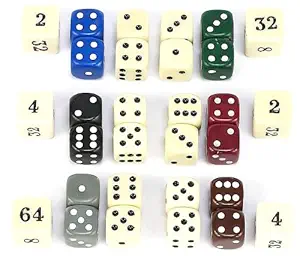 Backgammon Dice - Grey(Set of 5 dice)