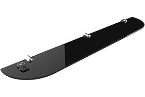 Expression Products Straight Acrylic Safety Shelf 600mm x100mm, Bathroom, Bedroom, Office, Free Trolley Token Material Sample Included per Shipment, Black