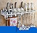 Produktbild fafz-kitchen Organisation Küche Ablage, Platz Aluminium Wand aufhängen Gewürz Würze Flasche Dosen Multifunktions Geschirr Storage Rack Gewürz Regal 8#
