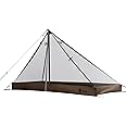 OneTigris Mesh Teepee Tent, Ultralight 1 Person Screen Room with Waterproof Bathtub Floor for Outdoor Camping Hiking Backpacking Bushcraft Tarp Hot Tent Shelter