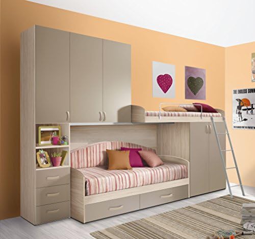 Bedroom loft deck. Adam. Bed with a slatted base.