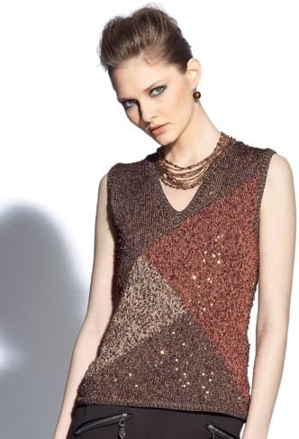 25g "Katia Paillettes" - color: 2907 - brown with copper sequins