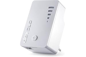 Devolo WiFi Repeater ac,1200 Mbps,1xporta LAN Gigabit Ethernet,WPS,Ripetitore, Amplificatore e Estensore WiFi,Indicatore di Potenza del Segnale a 5 livelli,Funzione Access Point,Design Compatto,Bianco