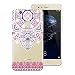 Produktbild CE-Link Huawei P10 Lite Hülle Weiche Silikon Transparent Handyhülle Durchsichtig Schutzhülle Rotierendem Ring Ultra Dünn Slim Backcover mit Fingerhalterung Ständer Silicone TPU Bumper Crystal Kirstall Klar Clear Handy Tasche Schale Etui Weich Handytasche Kreative Motiv Muster für Huawei P10 Lite (5,2 Zoll) Case Cover - Pulver blaues Muster