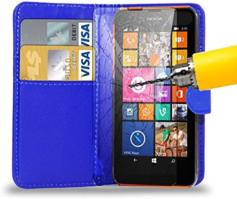 HTC Model HTC Desire 620/320/820 OR HTC One Mini 2/M8/M9+/M9 - Leather Wallet Case Cover Pouch + Tempered Glass Screen Protector