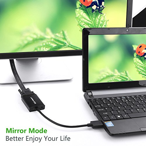 UGREEN HDMI auf VGA kabel Adapter 1080P HDTV Aktiv Audio Übertragung Konverterkabel mit hochwertigem Aluminiumgehäuse unterstützt  für PC Laptop , Chromebook, Raspberry Pi,  Macbook Schwarz - 3