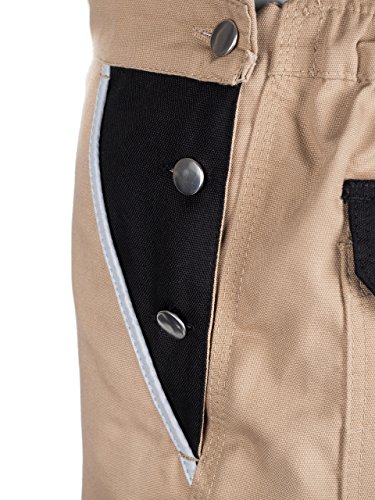 TMG® – Herren Latzhose für Tischler/Stuckateur – strapazierfähig – Sandfarben - 3