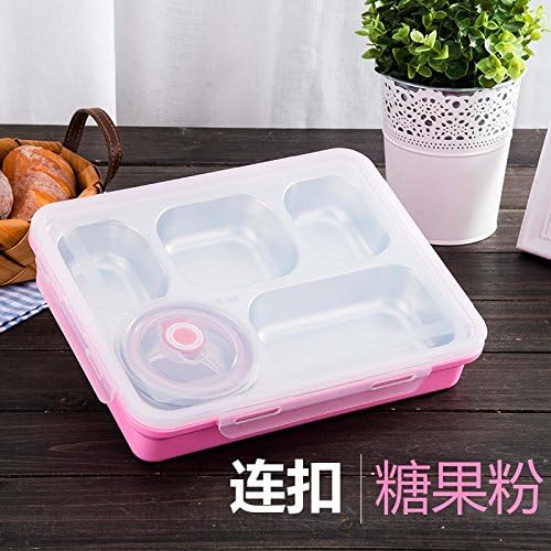 Luckyfree Lunch Box Split Stainless Steel for Kids Students Food Storage Container Lunch Bag Stainless Steel Interlock,304 Toner + Cutlery Soup