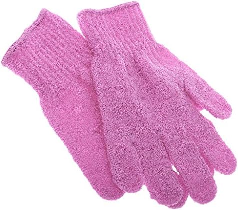 1 Pair Shower Exfoliating Wash Skin Spa Bath Gloves Massage Clean Hygiene Gloves (Pink)