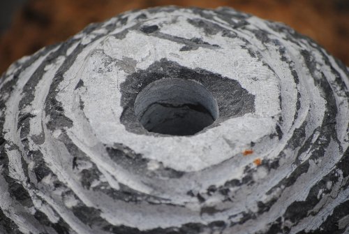 Kugel aus Kalkstein,20cm Durchmesser,mit Bohrung 30mm - 3