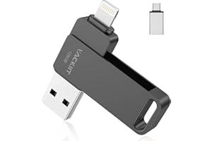 Cle USB 128 Go pour iPhone Apple Certifié Lightning,Vackiit Clé type C Photo Stick USB 3.0 Flash Drive Stockage Externe Mémoria pour iPad Mac iOS Android PC avec MFI Lightning,USB 3.0,Type C
