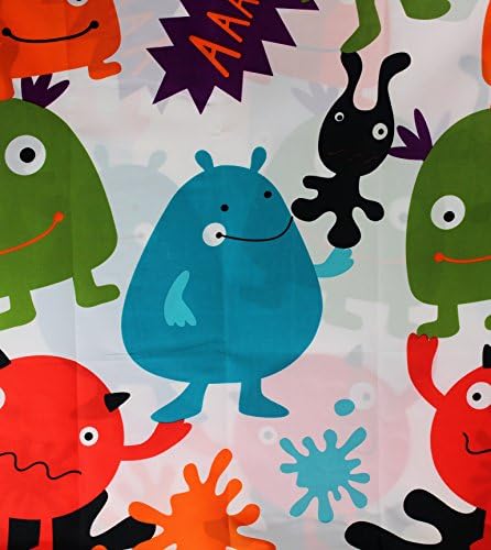 Multi Colour Creatures cartoon characters Stylish Thickened Shower Curtain for children Bath 72*72 inches, with 12 Hooks