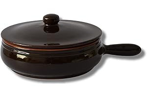 FRATELLI COLÌ Padella Brunella con Coperchio, Casseruola in Terracotta, Padella per stufati, Colì Maioliche e Terrecotte dal 1650, Marrone, diametro 16 cm
