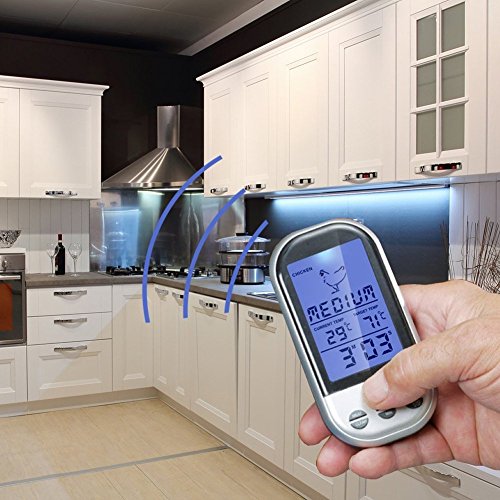 MAIKEHIGH Wireless Remote Digital-Barbecue Thermometer, Monitor Fleisch Temperaturen für BBQ Kochen, Raucher, Grill, Ofen, Fleisch - 7