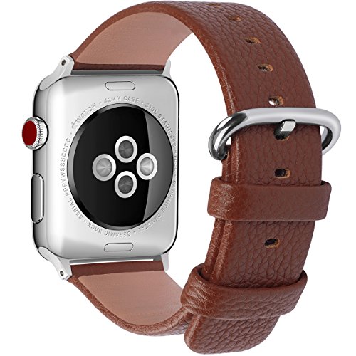 Fullmosa Correa Compatible Apple Watch 44mm 42mm 40mm 38mm, YAN 15 Colores Correa Cuero Pulsera para iWatch Series 5 4 3 2 1, Marrón 38mm 40mm