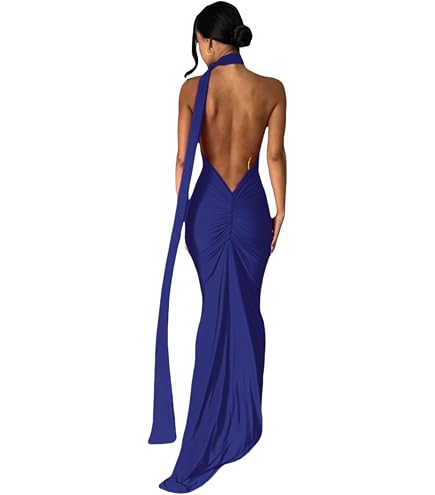 Gyios dress Women Polyester Maxi Dress Elegant Sequin Spaghetti Strap  Evening Dress With Off Shoulder High Split Loose High For Lady-blue-l :  Amazon.co.uk: Fashion