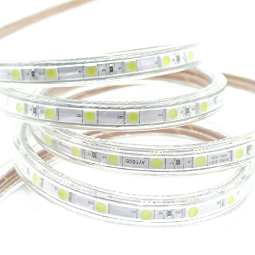 10M LED Stripes mit Schalter, 5050 Led Lichtstreifen, 220V IP65 Wasserdicht, Weiß - 2