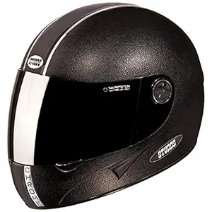 Studds Chrome Eco Full Face Helmet With Mirror Adjustable Visor (Black, XL 600MM)