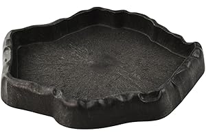 Flylin Reptile Water Dish, Reptile Feeding Dish Corner Bowl Breadworm Feeding Food Bowl, Terrarium Decor Bowls for Bearded Dragon Lizard Frog Leopard Gecko Tortoise Hermit Crab Chameleon (Small)