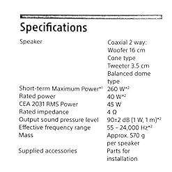 Alternative view of Sony Car Speaker XS-FB162E 16 cm (6.5 inch) 2-Way Coaxial Speakers (Black), Peak Power - 260W, RMS POWER - 45W, RATED POWER - 40W