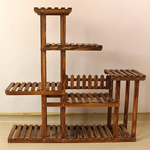 HWF Stands Flower Racks Bonsai Shelf Flower Pot Succulents Frame Solid Wood Balcony Indoor Living Room ( Color : Without wheels )