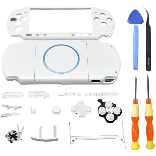 SILVER FACEPLATE FRONT Shell Housing Cover For Sony PSP 3000 Console - Foto 11