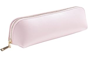 KRYMSON 1 x skórzany piórnik z gwaszu, wąski, prosty piórnik, damski piórnik Kawaii, wodoróżowy, Nowoczesny