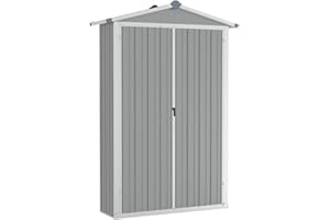 vidaXL Capanno da Giardino Grigio 116x45x175 cm in Acciaio Zincato