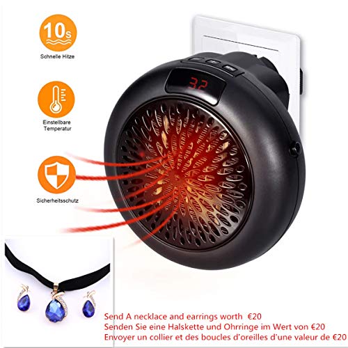 Termoventiladores?Calefactor de Espacio Portátil Calentador Electrico?con El Termóstato Ajustable, Apagado Automático, para El Hogar/La Oficina(Negro)