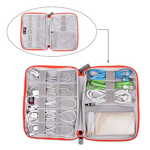 BUBM Elektronische Zubehör Tasche für Universal Kabel USB Wasserdicht Nylon Reise Digitale Produkt Organizer Case für Festplatte Ladegerät Handtasche grau klein - 3