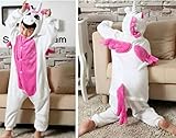 Feoya Cosplay Kostüme Tier Kinder Unisex Flannel Tierkostüme Cartoon Einhorn Nachtwäsche Pyjamas Winter Schlafanzug Beste Geschenk für Weinachten Jumpsuit Halloween Kinderparty Größe XXL - Rosa - 