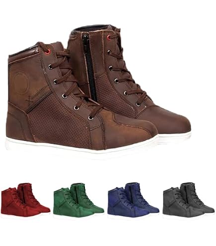 Ors Iblah Chaussures Moto Hommes - Bottes De Moto Cuir Véritable Street Racing Jaune Taille 40